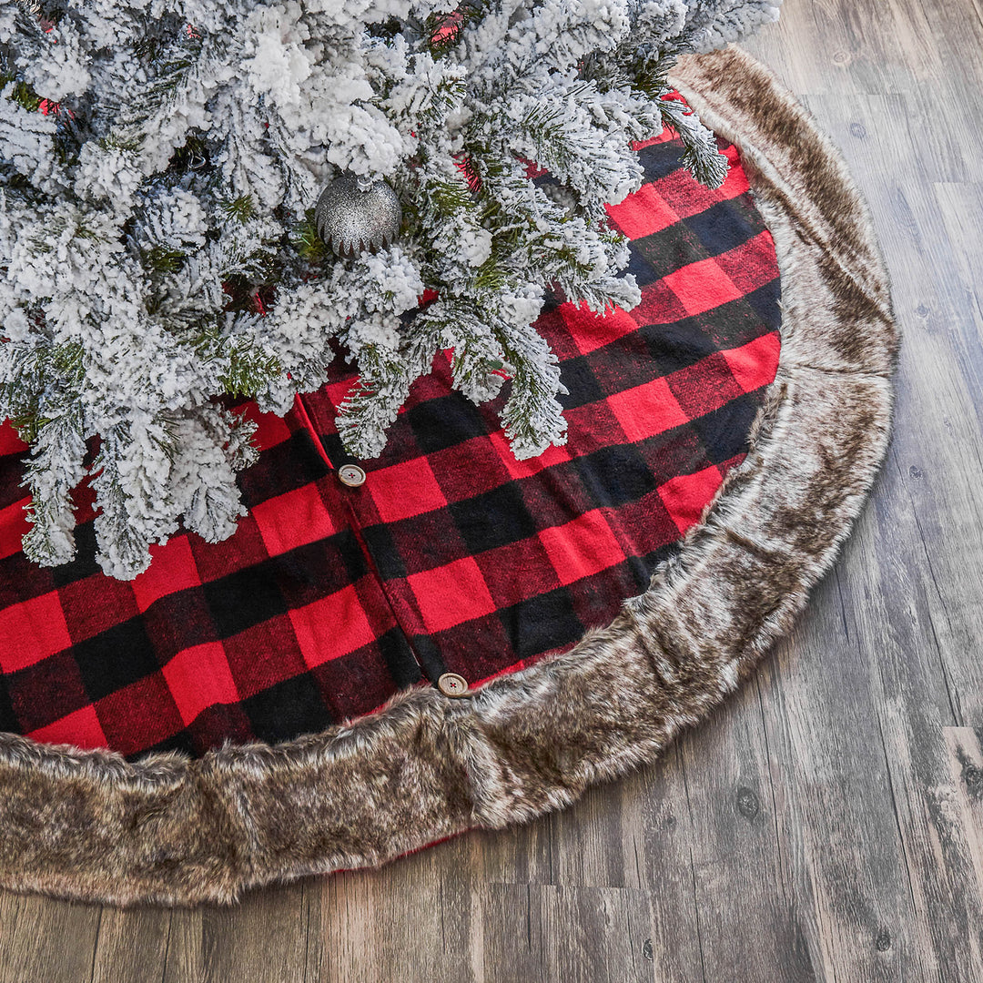 Buffalo plaid christmas tree skirt hotsell