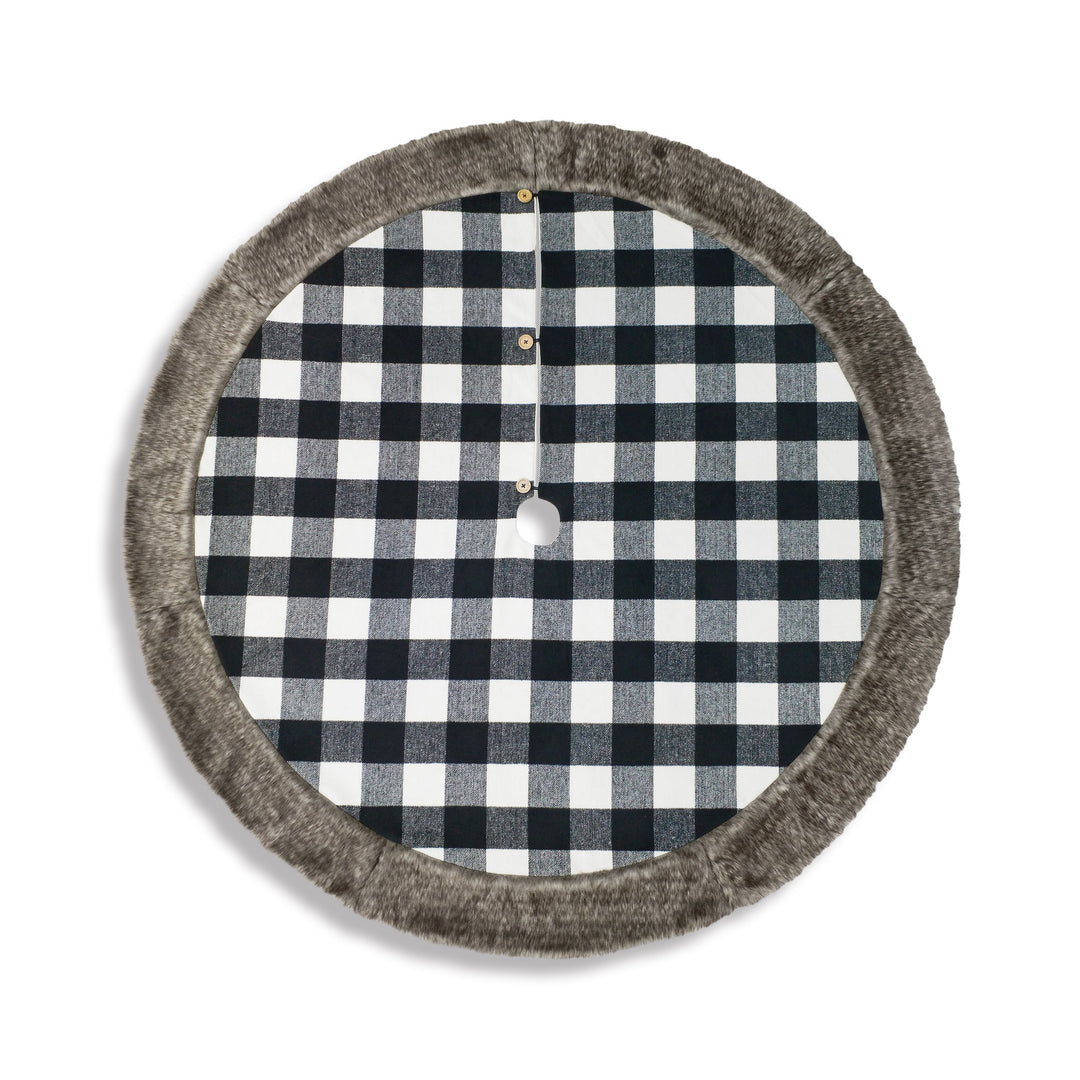 Grey buffalo plaid tree skirt hotsell