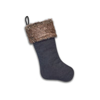 Dress Denim Stocking with Faux Fur Trim